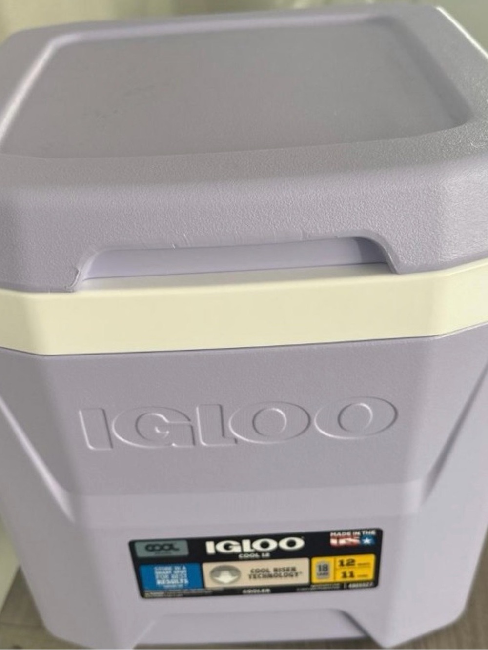 Igloo Cooler in Lavender with Cream Trim